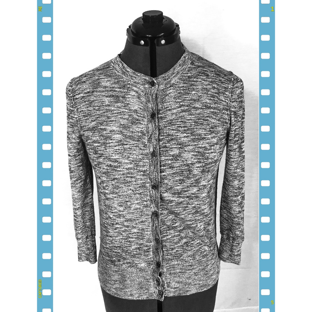 LOFT  Marled Gray Button up Cardigan